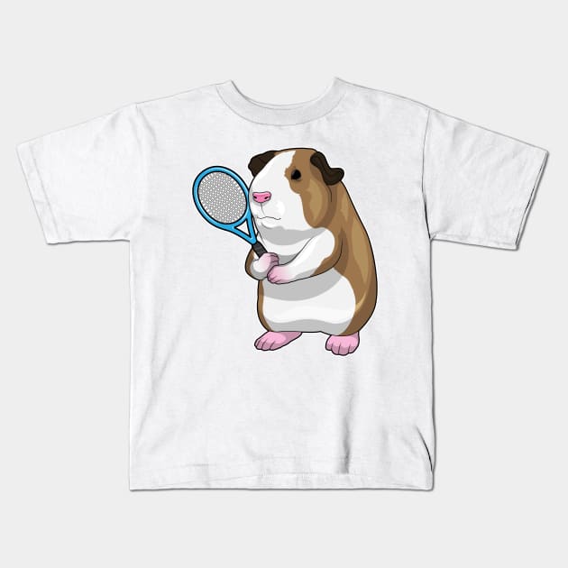 Guinea pig Tennis Tennis racket Kids T-Shirt by Markus Schnabel